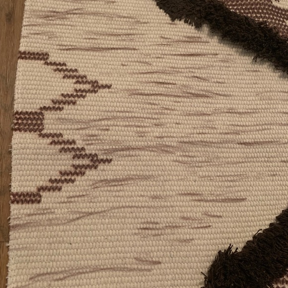 Cotton Linen Woven Runner Rug With Tassel Floor Mat Bohemian Neutral ivory brown - Picture 5 of 8